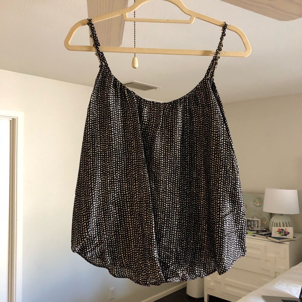 L’Agence Silk blouse with embellished straps!